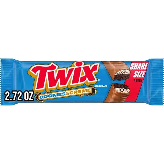 Twix Cookies & Creme Chocolate Candy Bar, Share Size - 2.72 oz